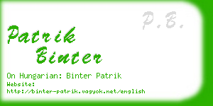 patrik binter business card